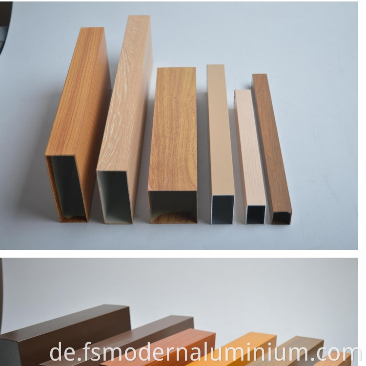 6063 T5 Powder Coating Wood Grain Aluminium Square Tube Profile For Furniture Decoration5